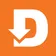 Ícone do aplicativo Downloader: quadrado laranja com a letra D e uma seta para baixo